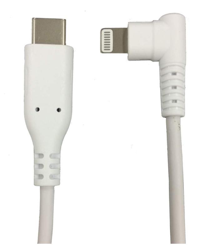 ウイルコム USB L字 ケーブル Type-C to Lightning iphone用 0.6m ホワイト LCC-L060W