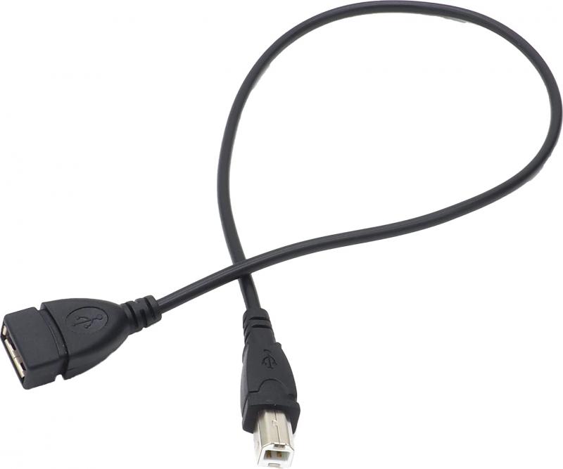 オーディオファン USBケーブル A-B 変換 ケーブル USB2.0 USB Aタイプ ソケット ⇔ Bタイプ プラグ 50cm ブラック