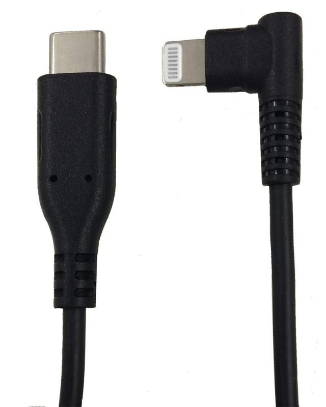 ウイルコム USB L字 ケーブル Type-C to Lightning iphone用 0.6m ブラック LCC-L060B
