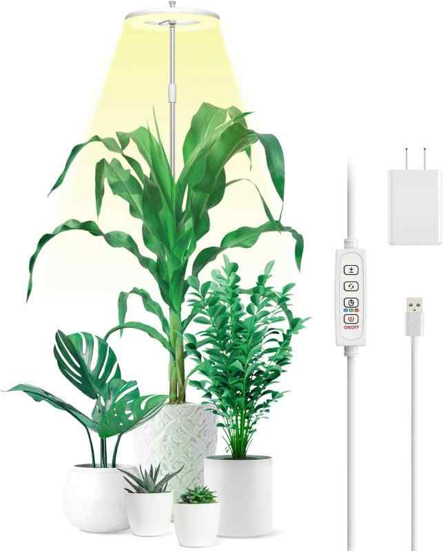 YUYMIKA 植物育成ライト LED 高さ調節可能 15-162cm 大/小型植物用 植物成長ライト 3*10段階調光調色 72個LED サイクルタイマー機能（3/9