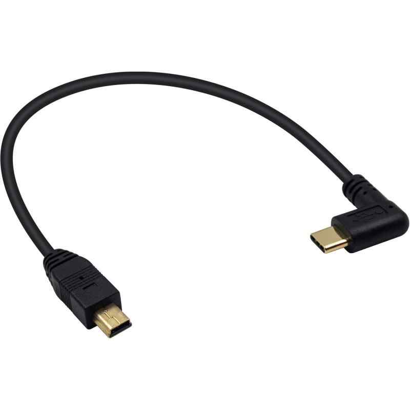 Duttek Mini USB to USB C変換ケーブル USB Type CからミニUSB変換ケーブル L字型USB 3.1 Type C オスからミニUSBオスへの変換ケーブルコ