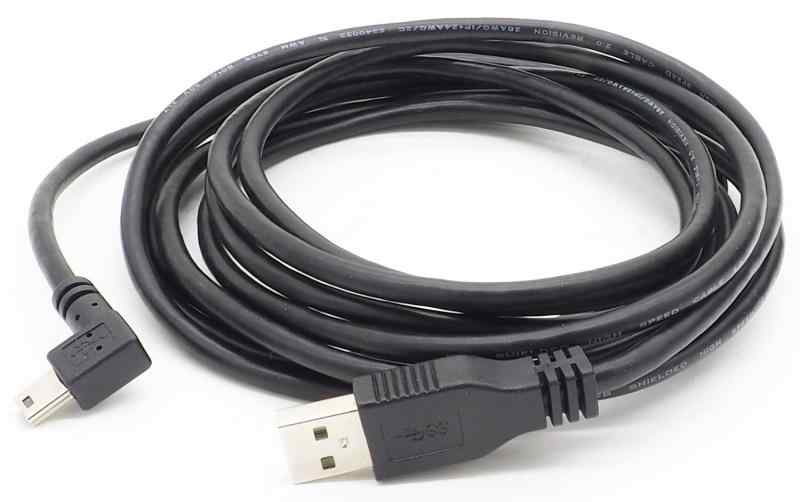 オーディオファン miniUSBケーブル USB2.0 L字 miniUSB (オス) -ストレート USB-A (オス) miniB L字型D USBケーブル ブラック 約3.0m