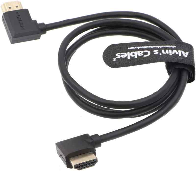 Alvins Cables Z Cam E2 L形 HDMI ケーブル Portkeys BM5 モニター 用の 高速 イーサネット 直角 to 直角 95CM