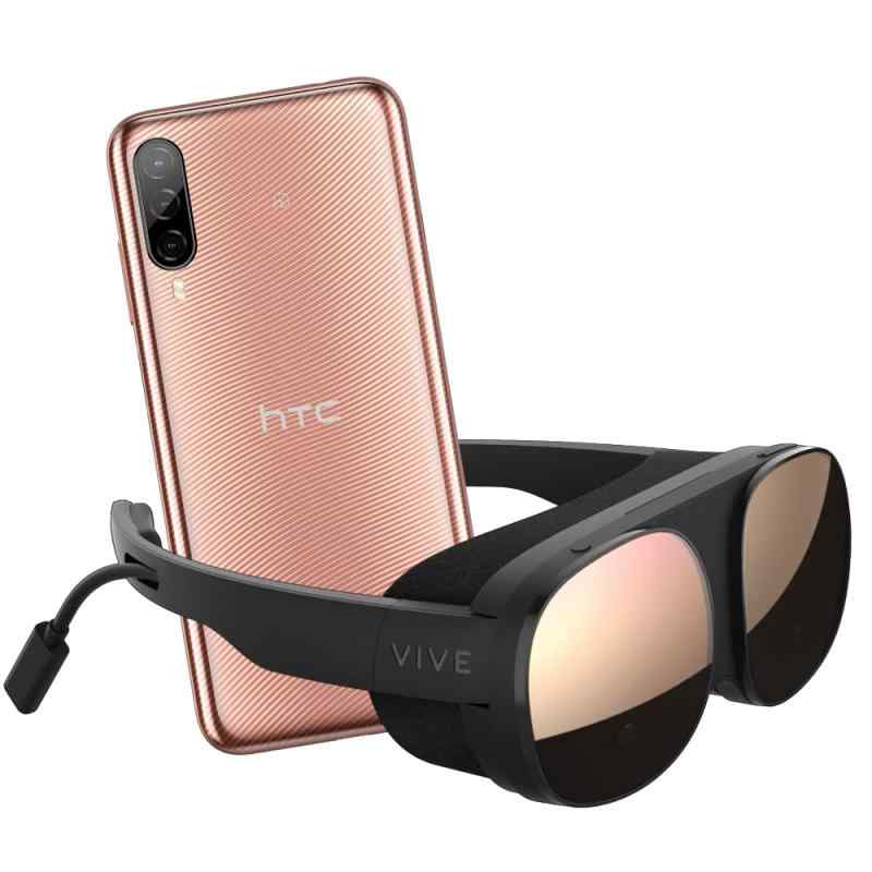 HTC SIMフリースマートフォン VRグラスセット Desire 22 pro チェリーブロッサム + VIVE Flow 99HATD006-00 MP021
