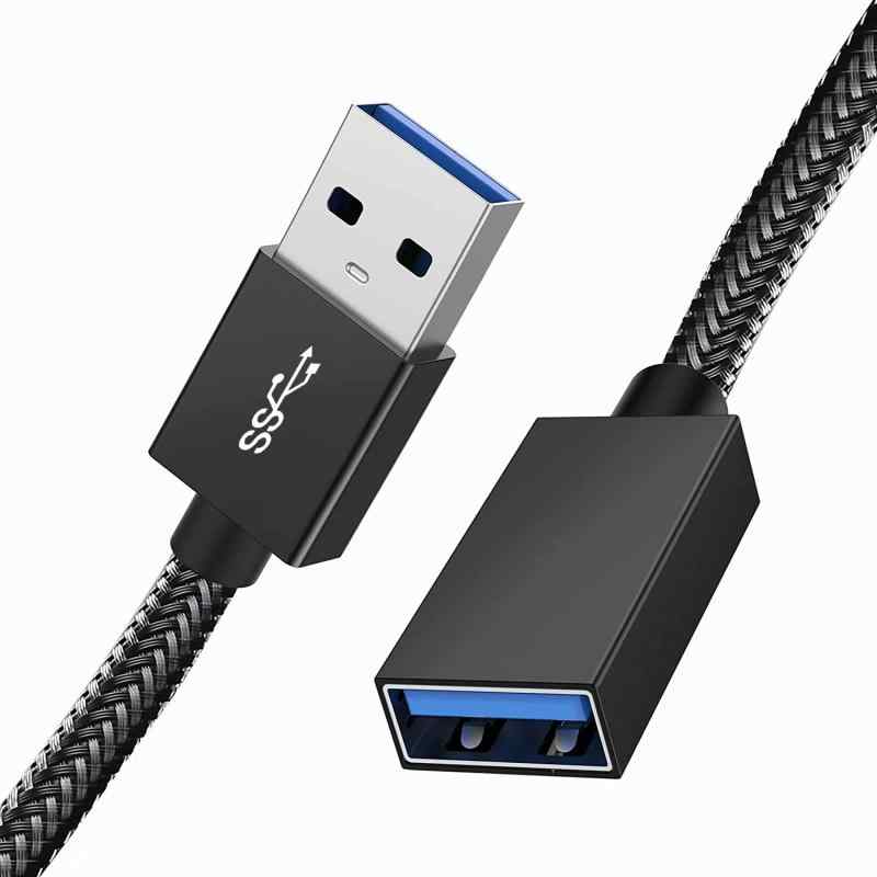 USB 延長ケーブル Popolier USB3.0 5Gbps 高速データ転送 A-Aタイプ オスメス USB延長コード ナイロン編み製 取り回しやすい (1m)