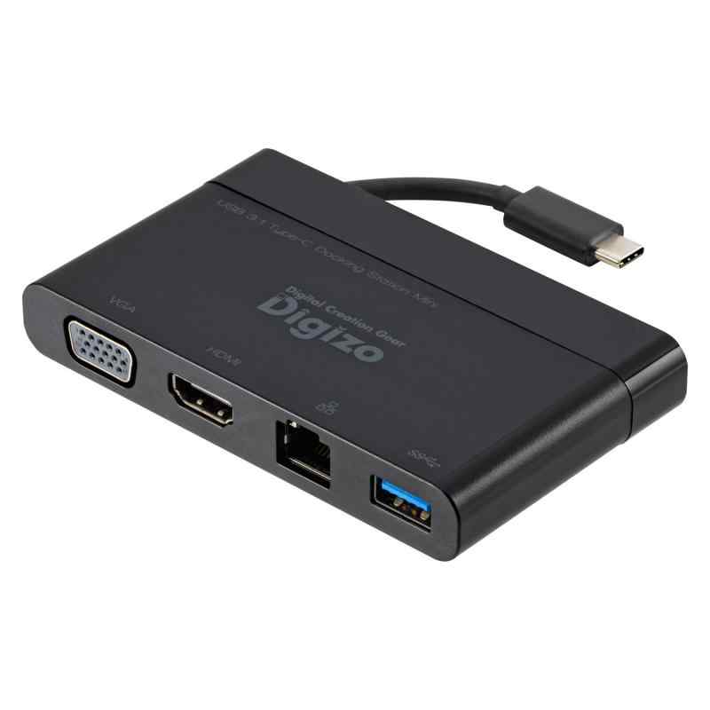 プリンストン USB Type-C対応ドッキングステーションミニ VGA/HDMI/LAN/USB3.0 TypeA各1ポート搭載 4K対応 PUD-CDOCM