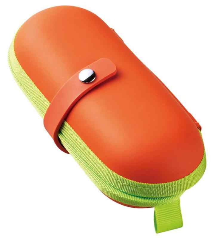メガネケース キッズ 子供 開閉しやすい ホック式 かわいい ポップカラー ウレタン セミハード オレンジ 2078-03