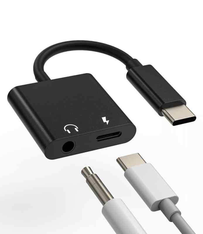 イヤホン変換アダプタタイプc USB DACオーディオジャック同時きゅうそく充電 USB Cプラグ3.5mmヘッドフォン変換器Type-CケーブルAUXマイ