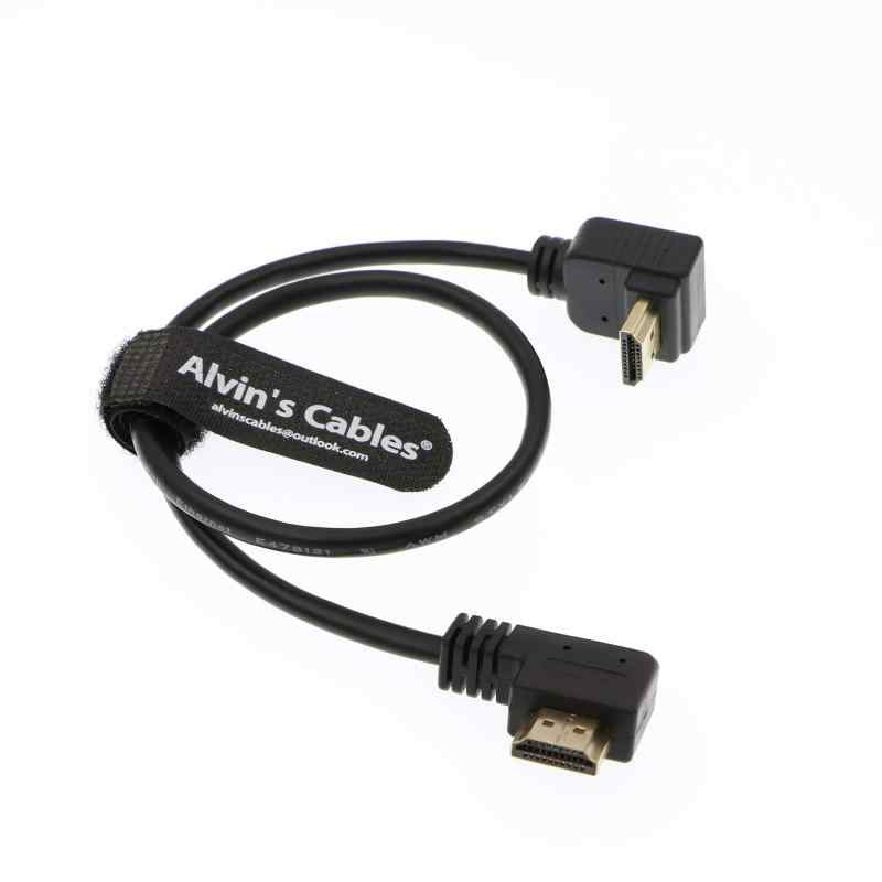Alvins Cables Portkeys BM5 Monitor用の Z CAM E2 HDMI 2.0 L型 ケーブル 直角まで90度 45CM