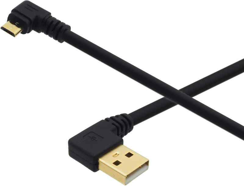 オーディオファン USBケーブル L字 右向き microUSB 金メッキコネクタ (両端子L字1m 1本)