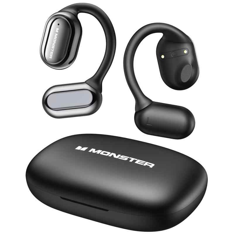 Monster ワイヤレスイヤホン Bluetooth 耳掛け式イヤホン 空気伝導イヤホン 耳を塞がないイヤホン 非骨伝導イヤホン Bluetooth5.4 イヤホ
