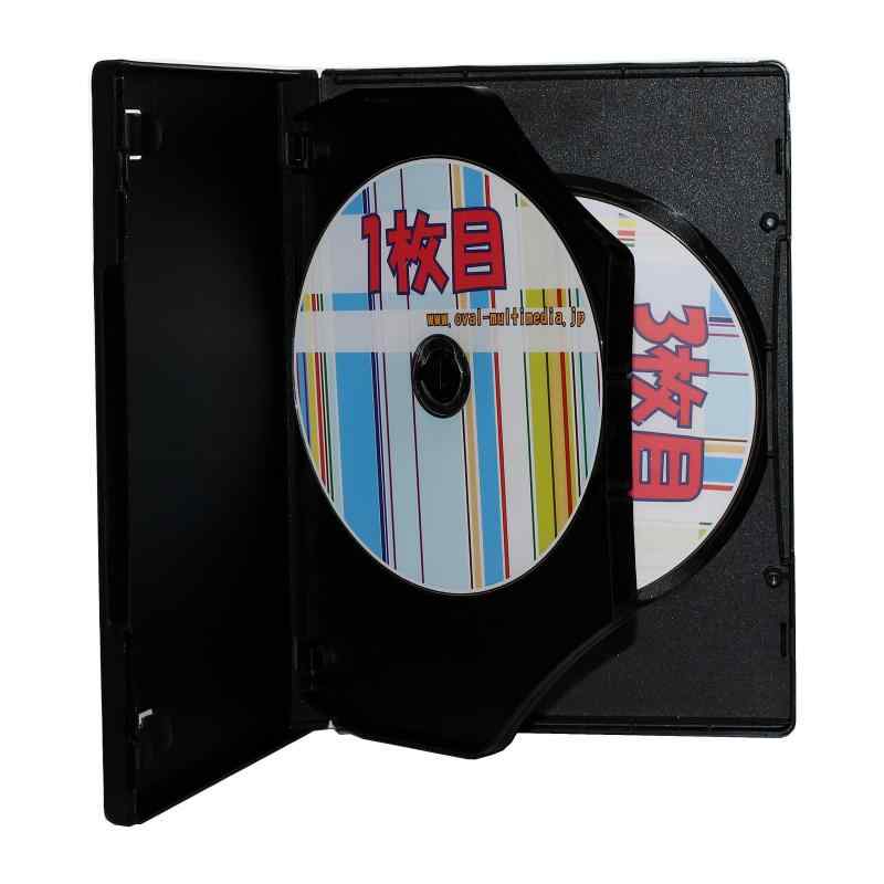 オーバルマルチメディア DVDケース 15mm厚3枚収納DVDトールケース Mロックタイプ ブラック 箱入り25個セット