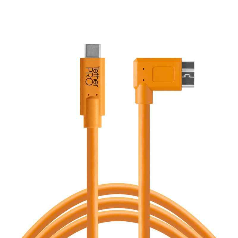 【国内正規品】TetherTools テザーツールズ TetherPro USB-C to 3.0 Micro-B Right Angle, 15 (4 CUC33R15-ORG (視認性の高いオレンジ。)