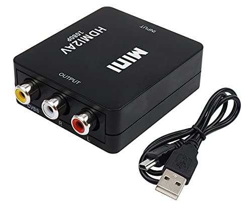 HDMI to RCA 変換コンバーター AV to HDMI 変換器 コンポジッHDMIからアナログに変換アダプタ USB給電1080/720P切り替え 映像・音声転送