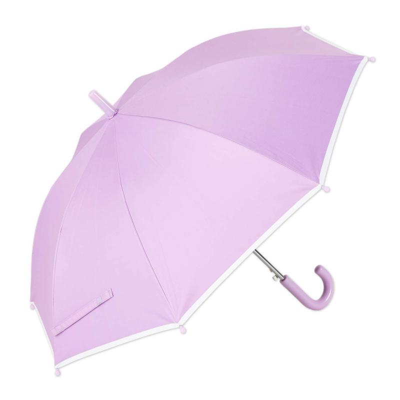 日傘 子供用 遮光 UVカット 100% 晴雨兼用 傘 子供 ＵＶ遮熱遮光キッズジャンプ傘 （ネームタグ 付き） LIEBEN-0350 (パープル)