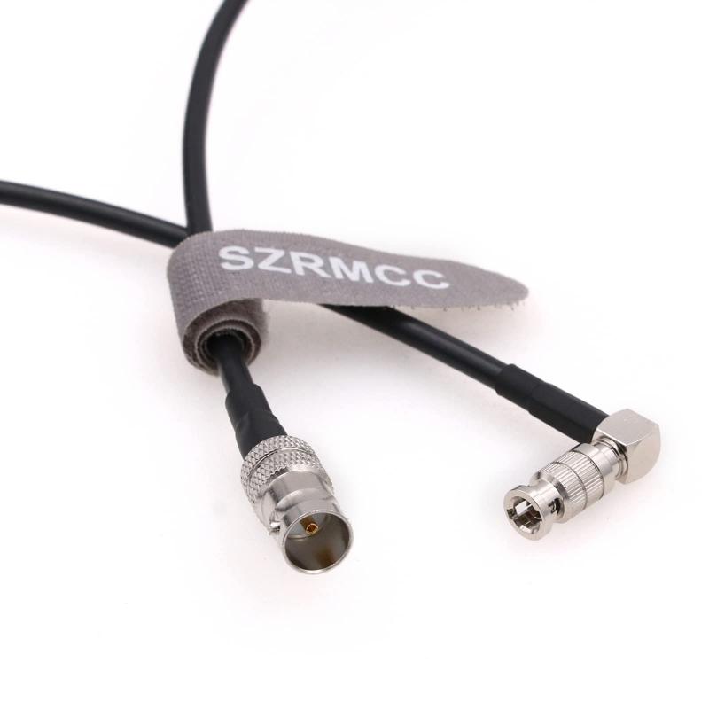 SZRMCC高密度HD直角マイクロBNC Q4から標準BNC女性75オームUHD 4Kビデオ同軸ケーブル黒魔術のビデオアシスト5の″12G-SDI HDRモニタのた