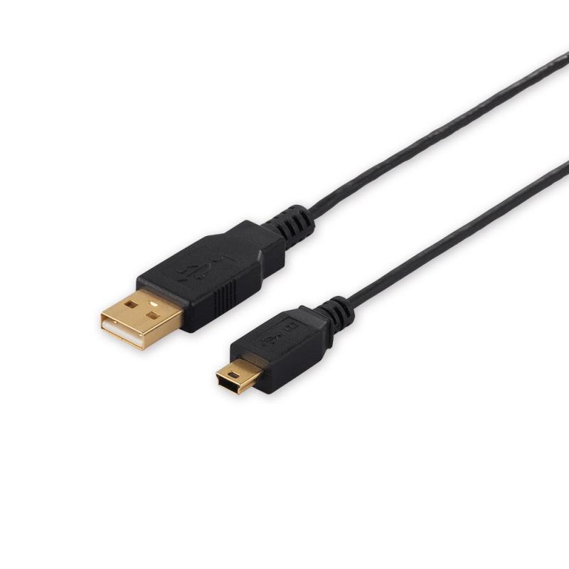 バッファロー iBUFFALO USB2.0ケーブル (A to miniB) スリムタイプ ブラック 0.5m BSUAMNSM205BK