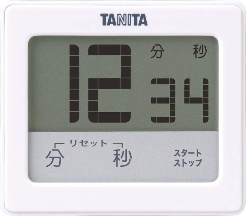 タニタ(Tanita) キッチン 勉強 学習 タイマー 防水 マグネット付き タッチパネル ホワイト TD-414 WH