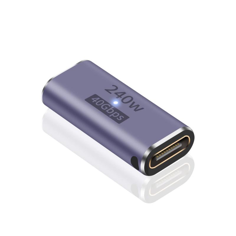 Poyiccot USB C 延長コネクタ 240W, 1個 (USB C 中継アダプタ)