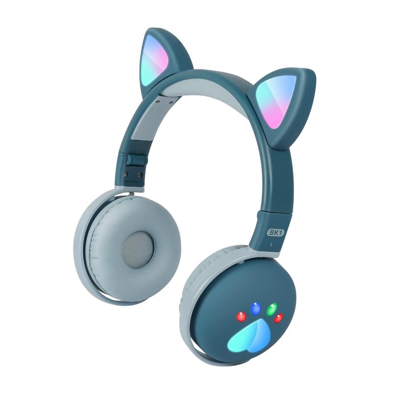 猫耳ヘッドホン bluetoothワイヤレスヘッドホン bluetooth5.0 折りたたみ マイク付 LED付き キラキラ虹色変換 かわいい柔らかい サイズ調