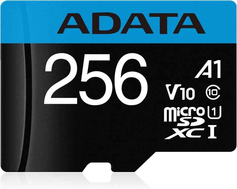 ADATA microSD カード 256GB microSDXC UHS-I CLASS10 A1対応 SD変換アダプター付属 AUSDX256GUICL10A1-RA1