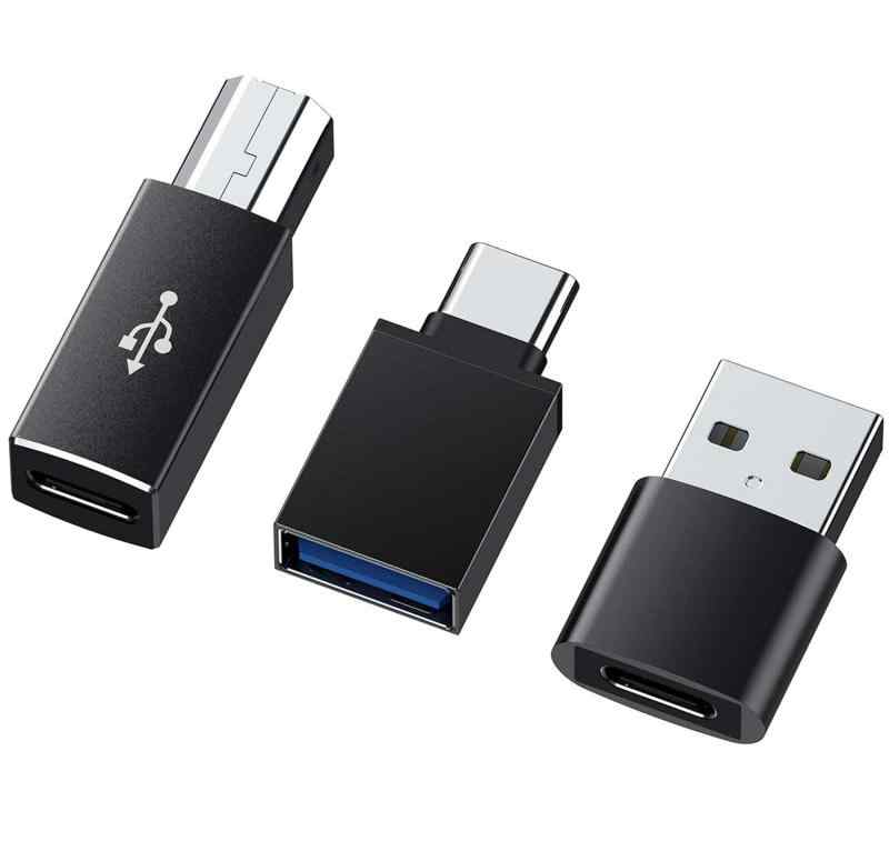 USB変換コネクタ Bタイププラグ - Cタイプソケット オーディオファン USB Bタイプ用変換アダプタ USB Cタイプ から USB Bタイプへ USB-C