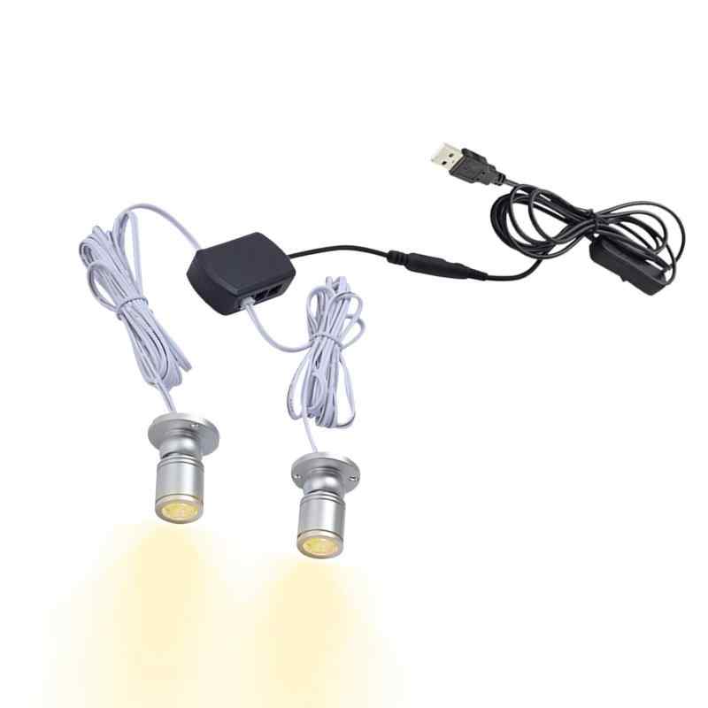 FSLiving 発光ユニット 2灯式 調光機能付き ミニスポットライト ジュエリー ショーケース ディスプレイ 照明器具 ブラックシェル LEDユニ