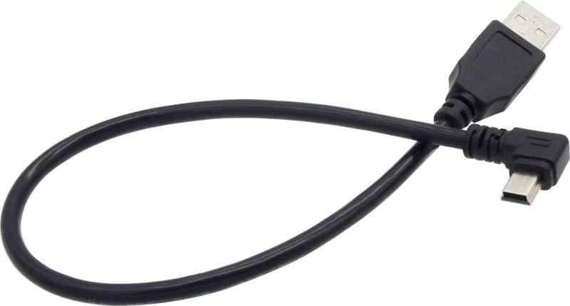 オーディオファン miniUSB Bタイプ ケーブル L字型 C 短い 約25cm ブラック