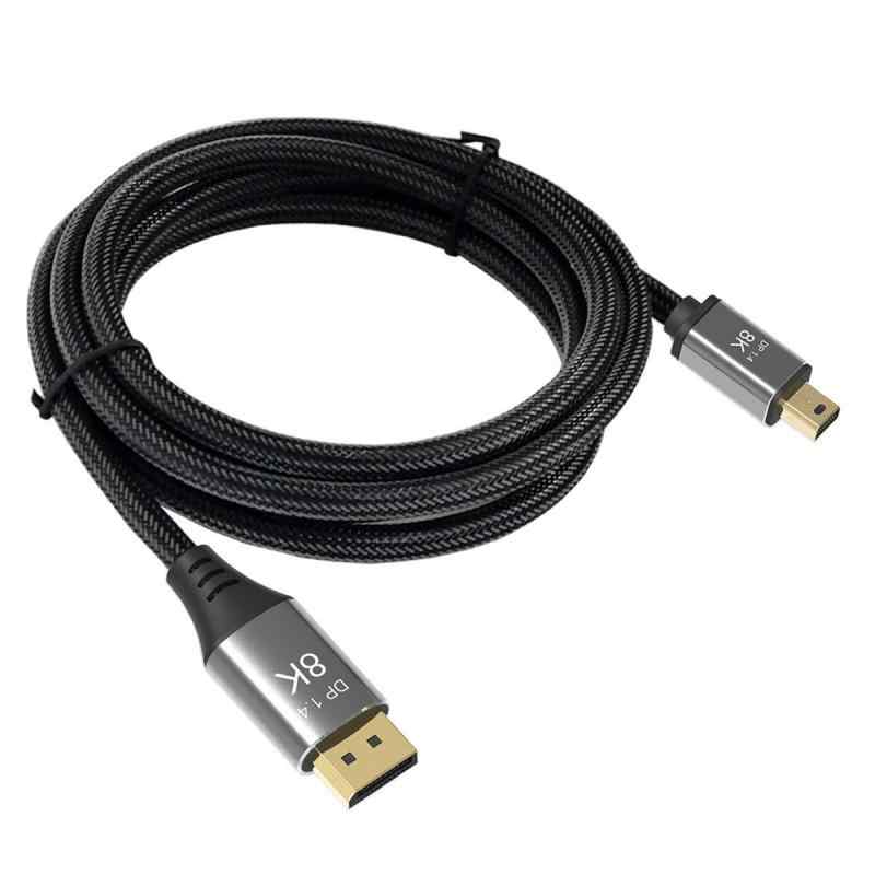 Cablecc DisplayPort 1.4 8K 60hzケーブルUltra-HD UHD 4K 144hz Mini DP to DP Cable 7680 * 4320 for Video PC Laptop TV (2M)