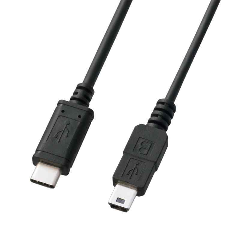 サンワサプライ USB2.0 TypeC - miniB ケーブル (2m)