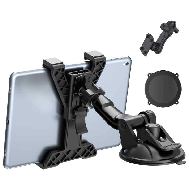 XWXELEC タブレットホルダー 車載 ipadスタンド 360°回転機能 6-10.5インチのタブレットやスマホに適用 タブレットスタンド (A-Black)