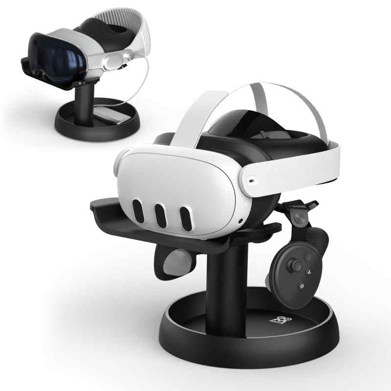 AMVR VR スタンド For Quest 3/PICO 4/PS VR2 に対応 VR ヘッドセット アクセサリー 、Quest/Quest 2 に対応ヘッドセットおよびコントロ