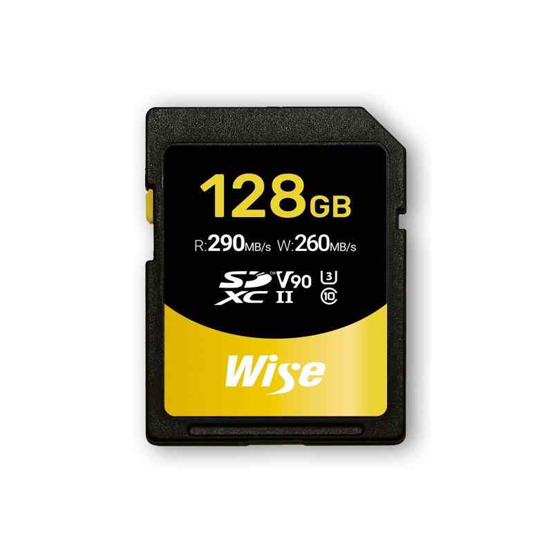 Wise SDXC UHS-II メモリーカード SD-Nシリーズ 128GB Class10 V90 UHS-II対応 読取り290MB/秒、書込み260MB/秒