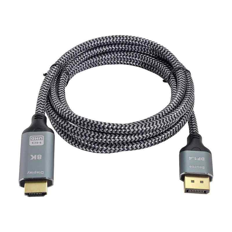 Cablecc USB4 USB-C Type-CソースからHDMI 2.0 ディスプレイ 8K UHD 4K DP - HDMIオス モニターケーブルコネクター 6m 6フィート (グレー