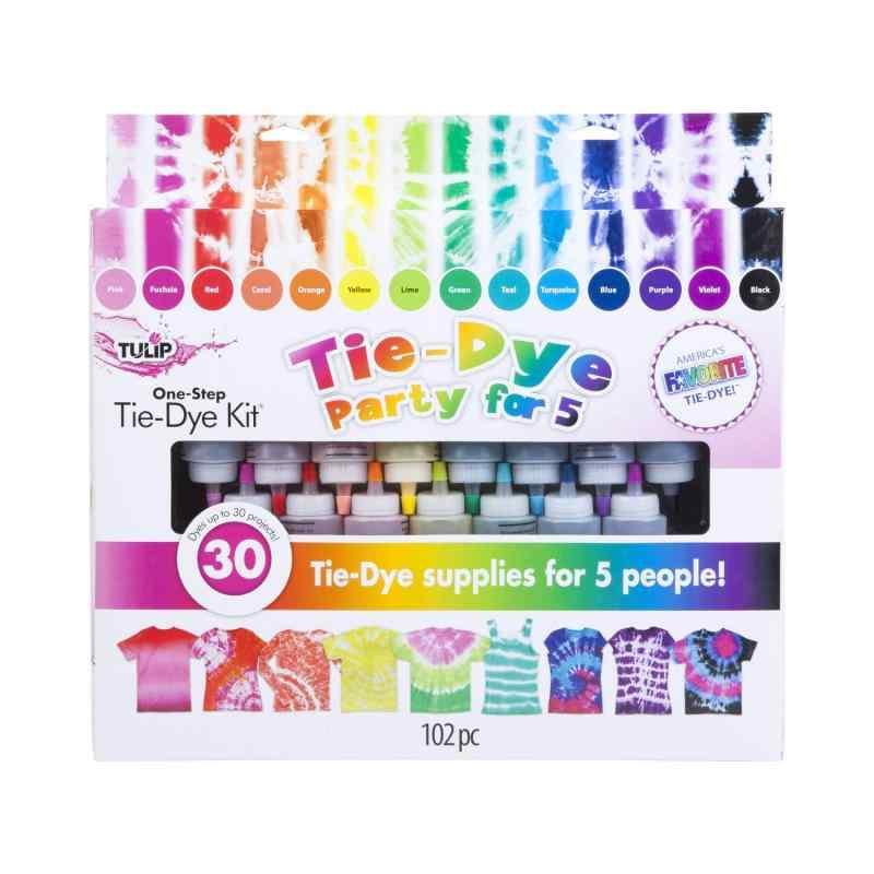 [TULIP] チューリップ ワンステップ絞り染め 15色簡単キット 天然素材を自分好みに染めて楽しむ one-step tie-dye 15-Color Party Kit