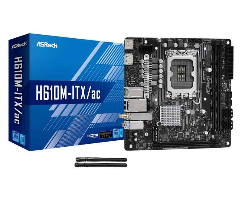 ASRock マザーボード H610M-ITX/ac Intel H610 シリーズ 第12世代 CPU (LGA1700) 対応 H610 miniATXマザーボード 【国内正規品】