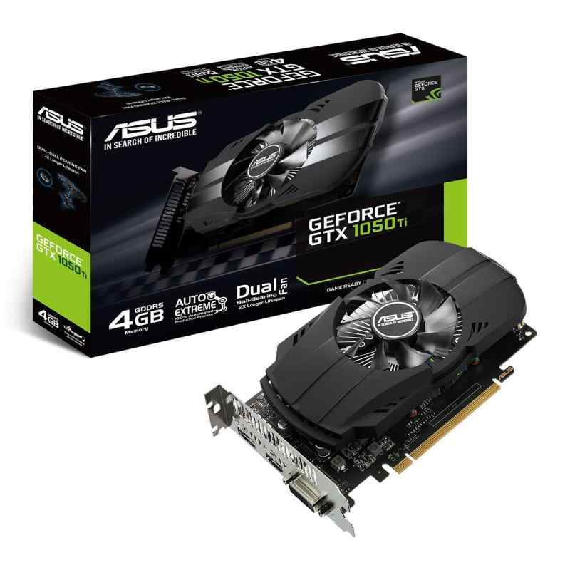 Asus NVIDIA GeForce GTX 1050 PH-GTX1050TI-4G 4 GB GDDR5 128ビットメモリHDMI / DP/DVI PCI Express 3グラフィックカード - ブラック