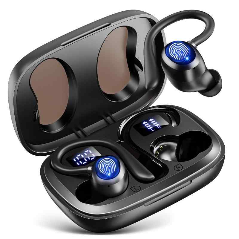 ワイヤレスイヤホン イヤホン Bluetooth 耳掛け式イヤホン カナル型ワイヤレスイヤホン ブルートゥース イヤホン bluetooth5.3 蓋を開け