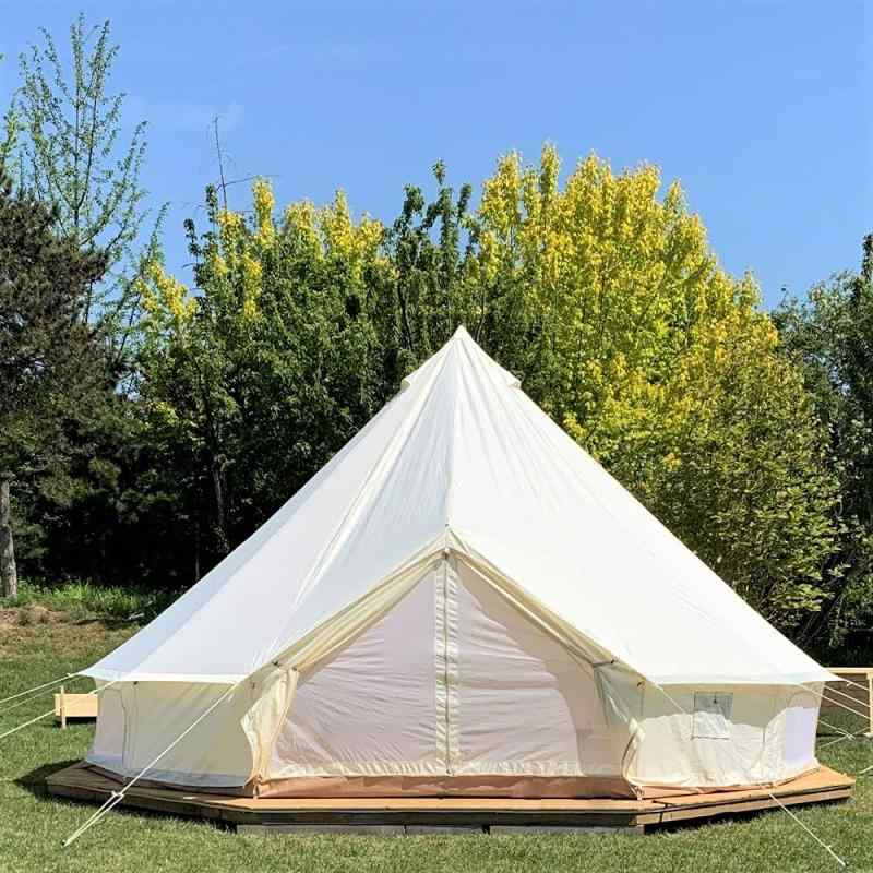 3〜6メートル900Dオックスフォード布パオテントテント、家族のアウトドアキャンプに適した四季のテントテントBell Tent (直径5メートル)