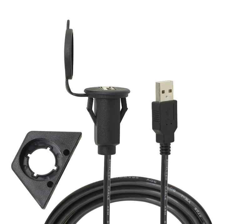 CERRXIAN USB延長コード 差し込み式 防塵カバー付き USB延長 ダッシュボード フラッシュマウント ケーブル バイク/自動車/トラック/ボー