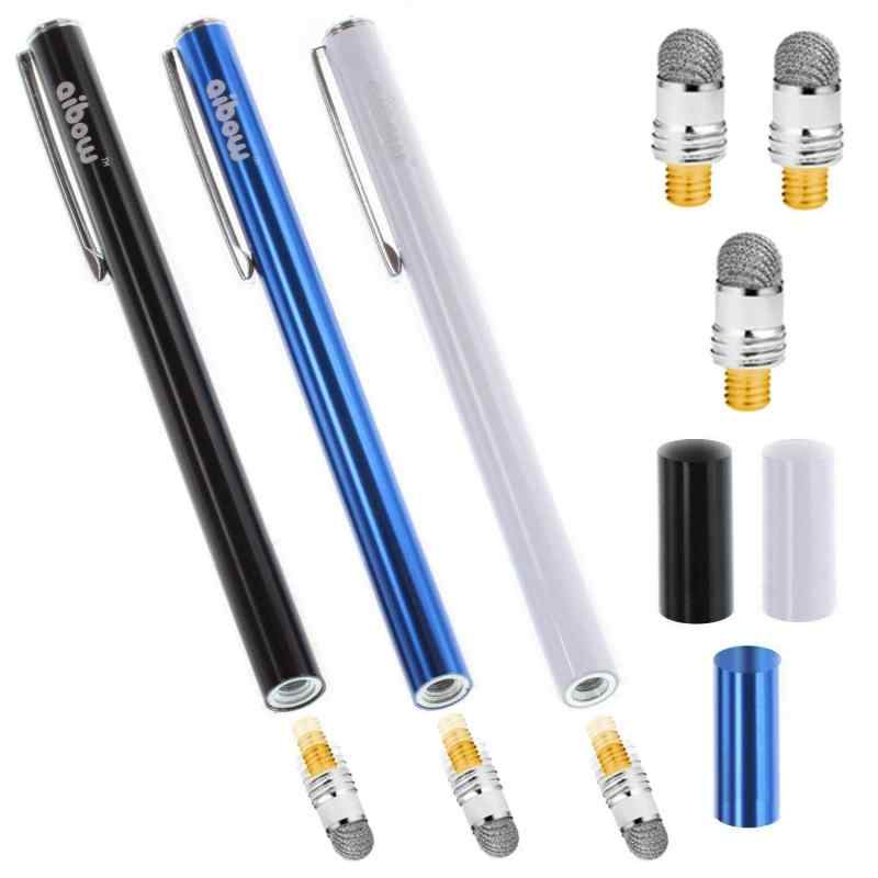 aibow タッチペン スマートフォン タブレット スタイラスペン iPad iPhone Android 3本＋ペン先3個 6mm (ブルー＋ブラック＋ホワイト)