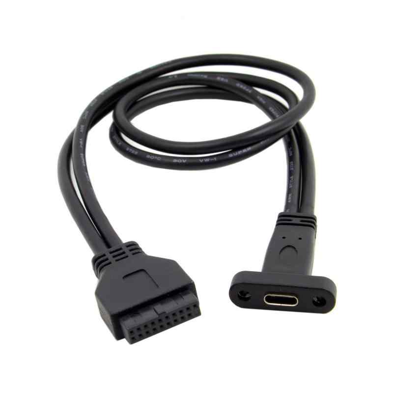 CYシングルポートUSB 3.1タイプC USB - Cメスto USB 3.0マザーボード19pinヘッダーケーブル40 cm