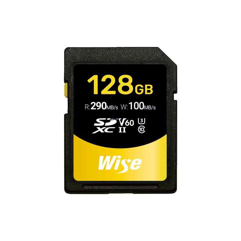 Wise SDXC UHS-II メモリーカード SD-Sシリーズ 128GB Class10 V60 UHS-II対応 読取り290MB/秒、書込み100MB/秒