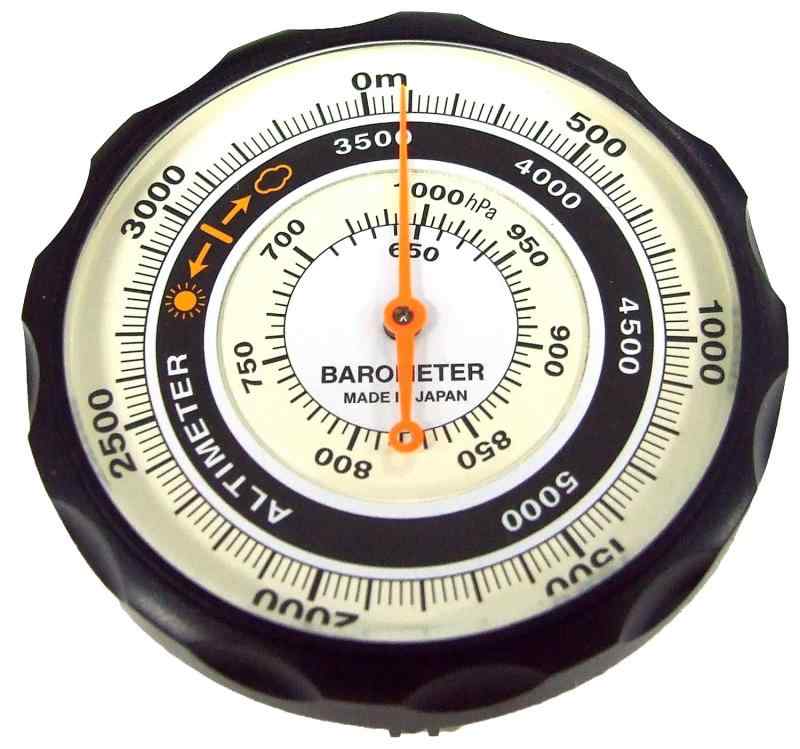 エバートラスト 高度計 アナログ 気圧計 天気センサー 付き ブラック NO610