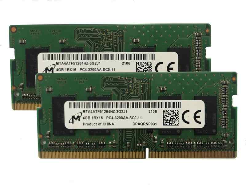 MICRON 8GB キット (2 x 4GB) DDR4 3200MHz PC4-25600 1.2V 1R x 16 SODIMM ノートパソコン RAM メモリモジュール MTA4ATF51264HZ-3G2J1