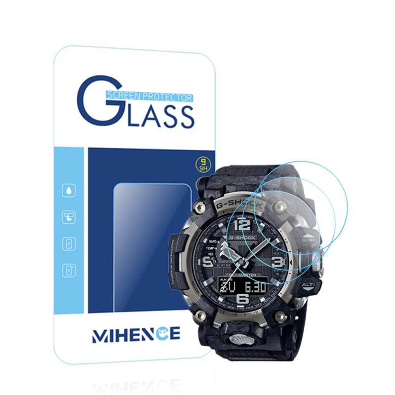 【3枚入り】 Mihence Compatible with Casio G-SHOCK PRW-30 保護フィルム, 9H ガラス保護フィルム 対応 G-SHOCK GWG-2000 Watch スマー