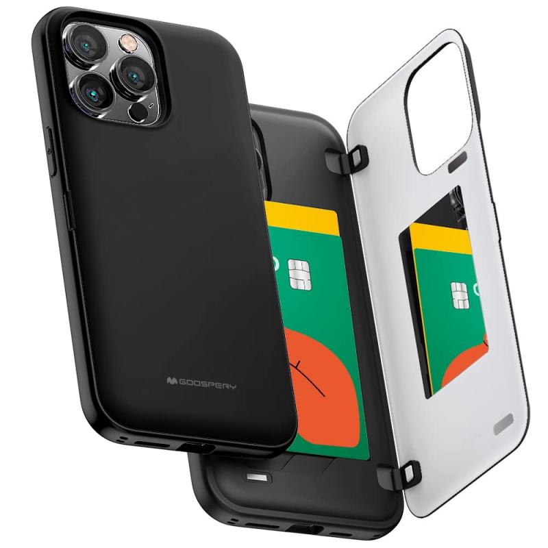 Goospery iPhone 14 Pro Max 用 ケース 背面 カード 収納 マグネット式 バンパー バンパー カバー 6.1 インチ、アイフォン14 ケース カー