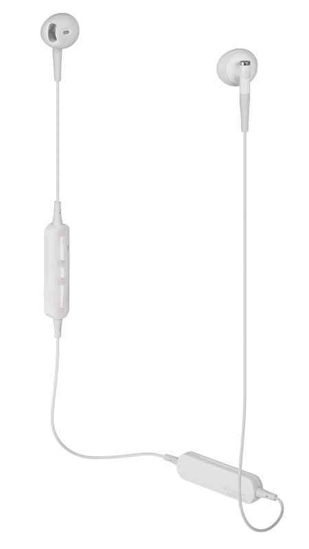 audio-technica ワイヤレスイヤホン セミオープン型 Bluetooth リモコン マイク付き (ホワイト)