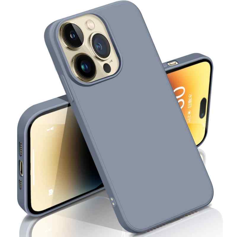 iPhone14 ケース シリコン 感触がすべる 米軍MIL規格 ストラップホール付き マット感 アイフォン14 カバー 液体シリコン 耐衝撃 指紋防止