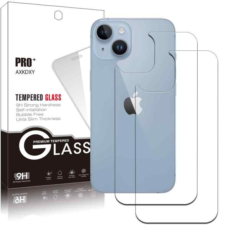 【2枚】iPhone 14 Plus 用の 背面フィルム ガラスフィルム 強化ガラス 液晶保護フィルム ガラス ケース フィルム 硬度9H スクラッチ防止